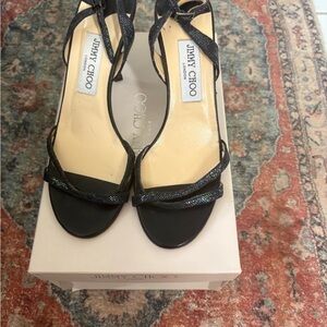 Jimmy Choo Glitter Black Heels